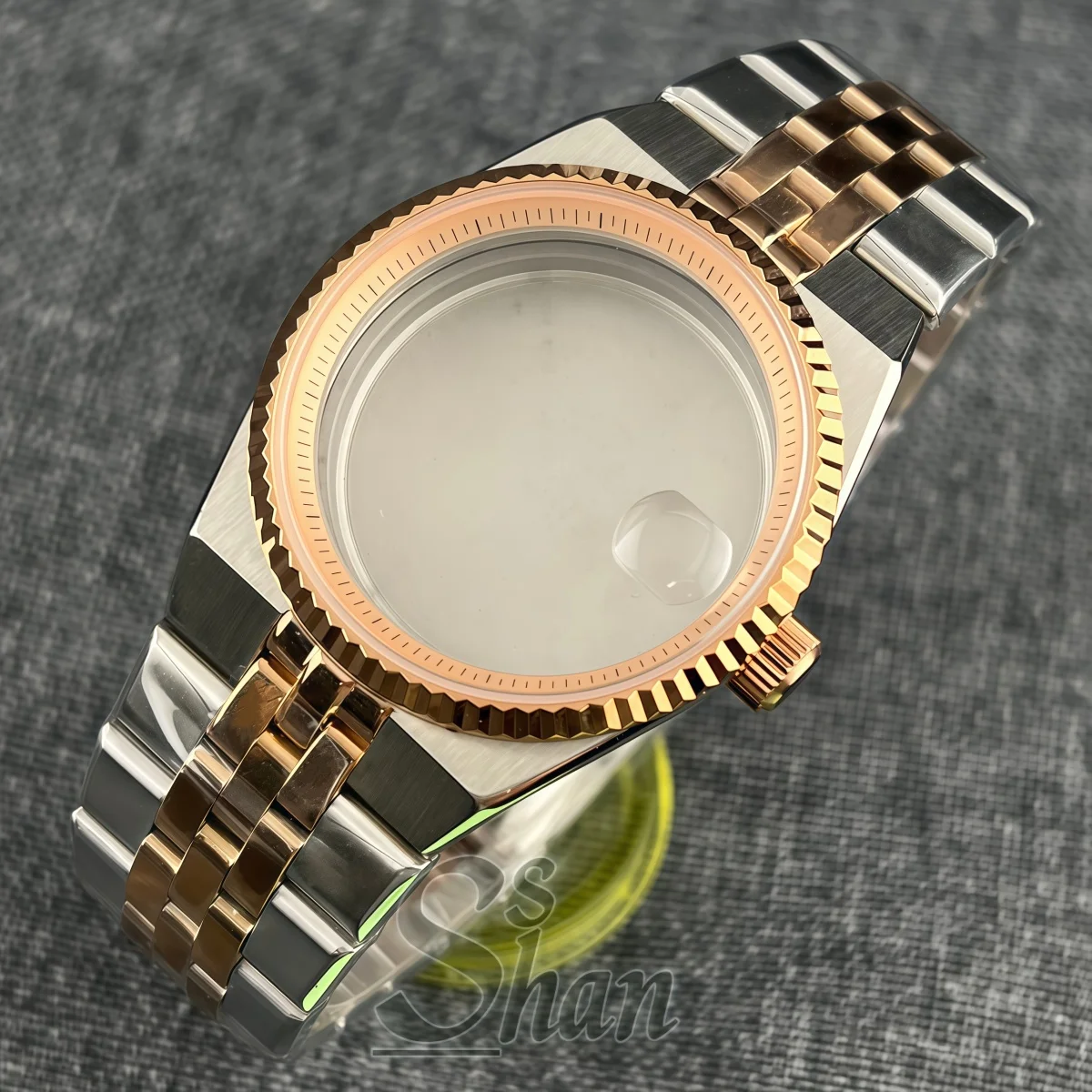 36MM 40MM Rose‑Gold‑Tone Watch Case with Chapter Ring Sapphire Glass 29MM Dial Compatible with NH35 NH36 ETA2824 PT5000 Movement