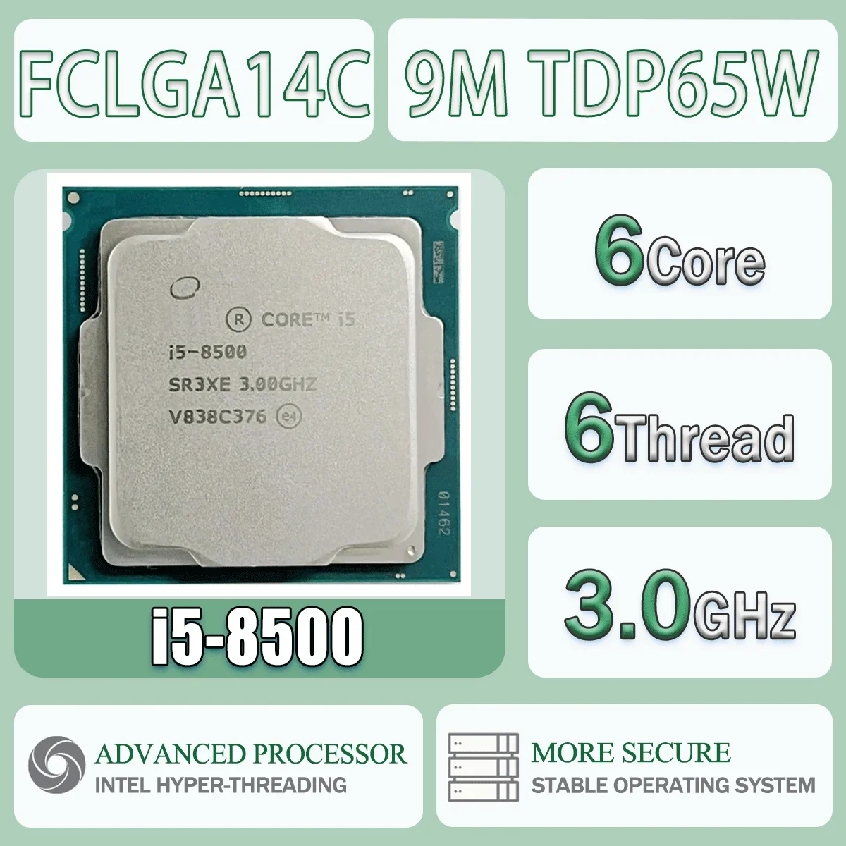 Core Intel i5-8500 CPU Processor 0 SR3XE 3.00GHz - | i5 PC 1 