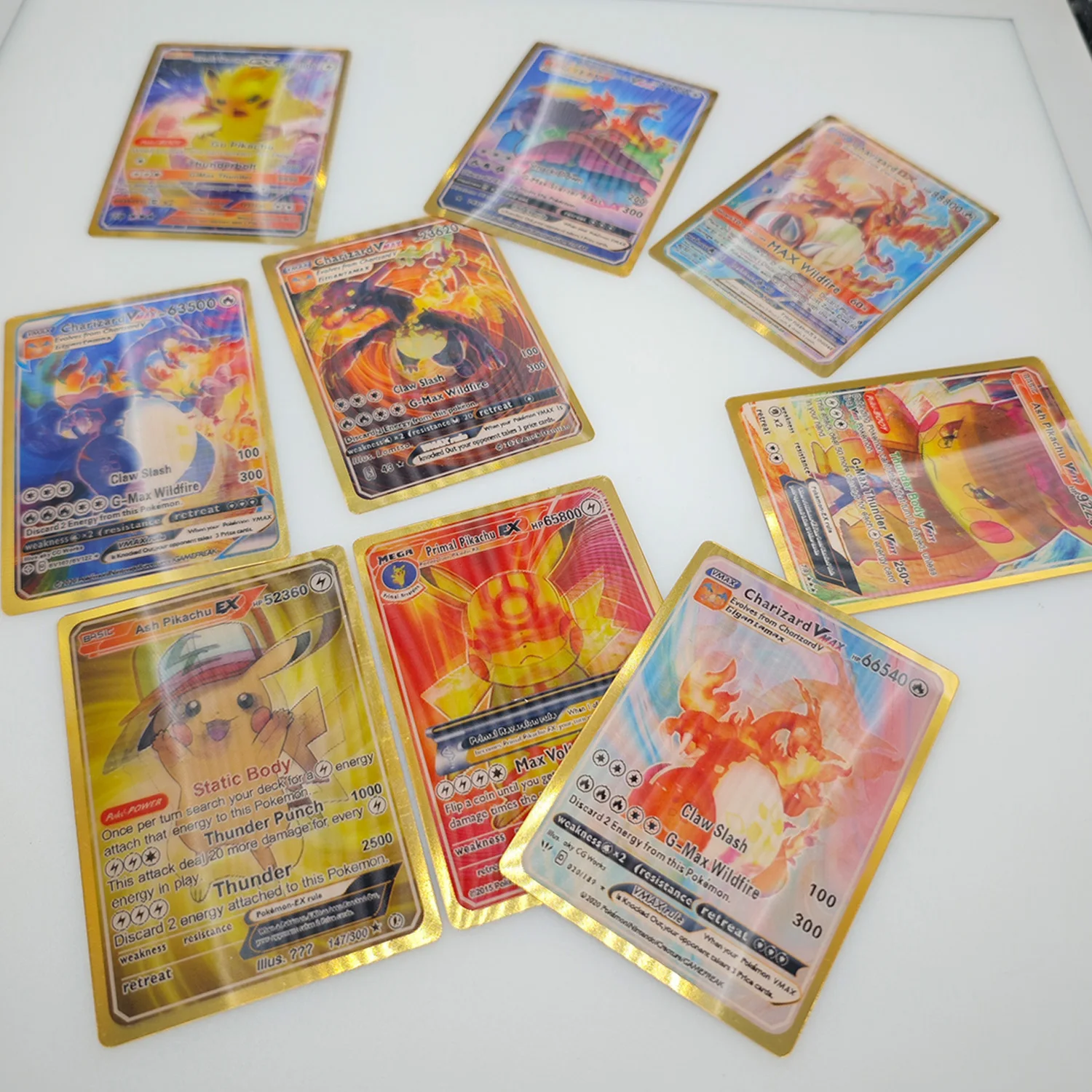 2024 New 3D Cards For Pokemon Tcg Ptcg High Attack Power Crds No Repeat V VMAX DX GX EX