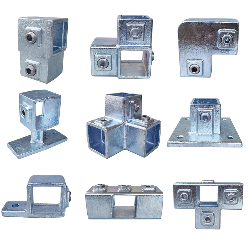 Imagem -05 - Encaixes Galvanizados do Tubo do Ferro Conector Quadrado da Tubulação Corrimão Faça Você Mesmo Solda-livre Junção do t Base 40*40 mm