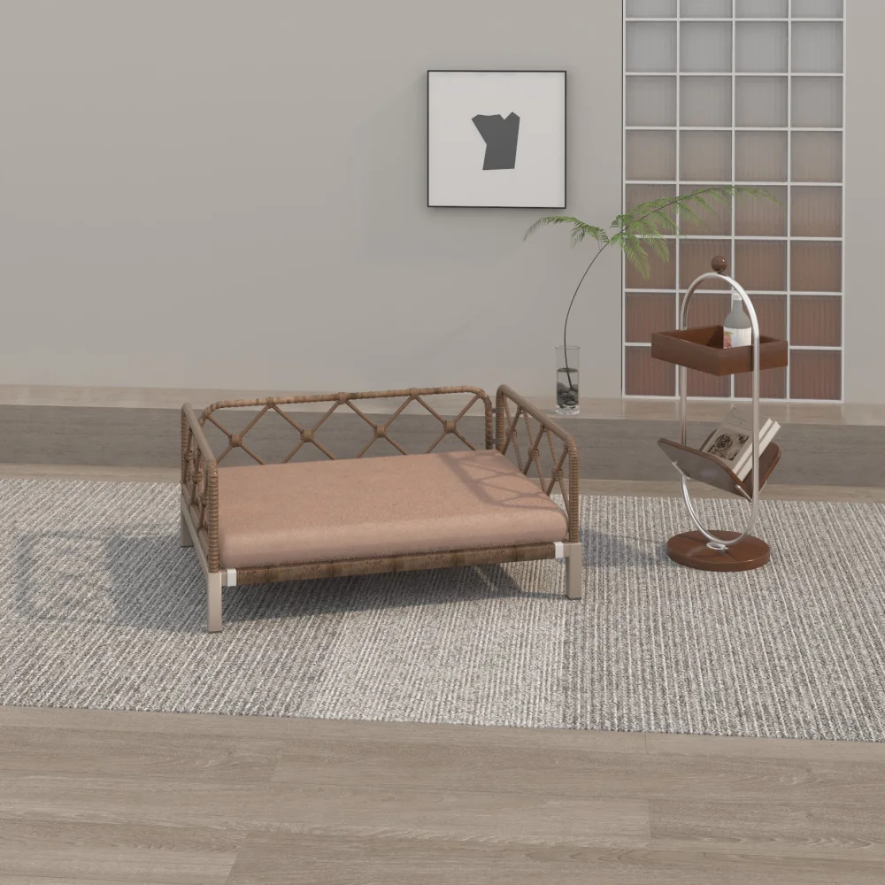 Afbeelding 3: Wicker hondenbed van rotan, geschikt voor binnen en buiten, waterbestendig