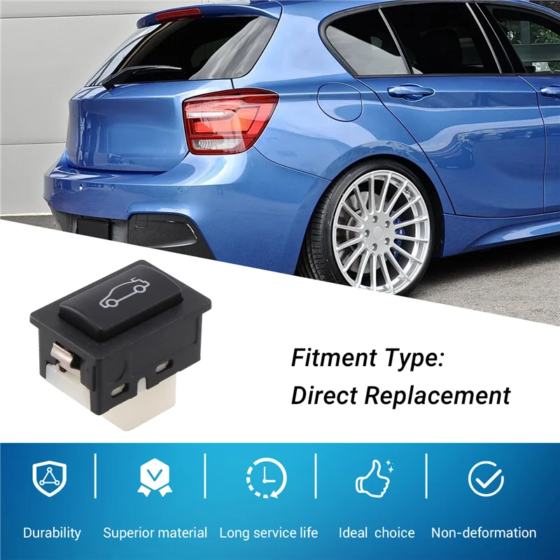 A45F-يونيفرسال سيارة الجذع فتح زر التبديل البلاستيك الأسود لسيارات BMW F20 F30 F35 F10 F11 F18 E84 61319200316   2011-2014