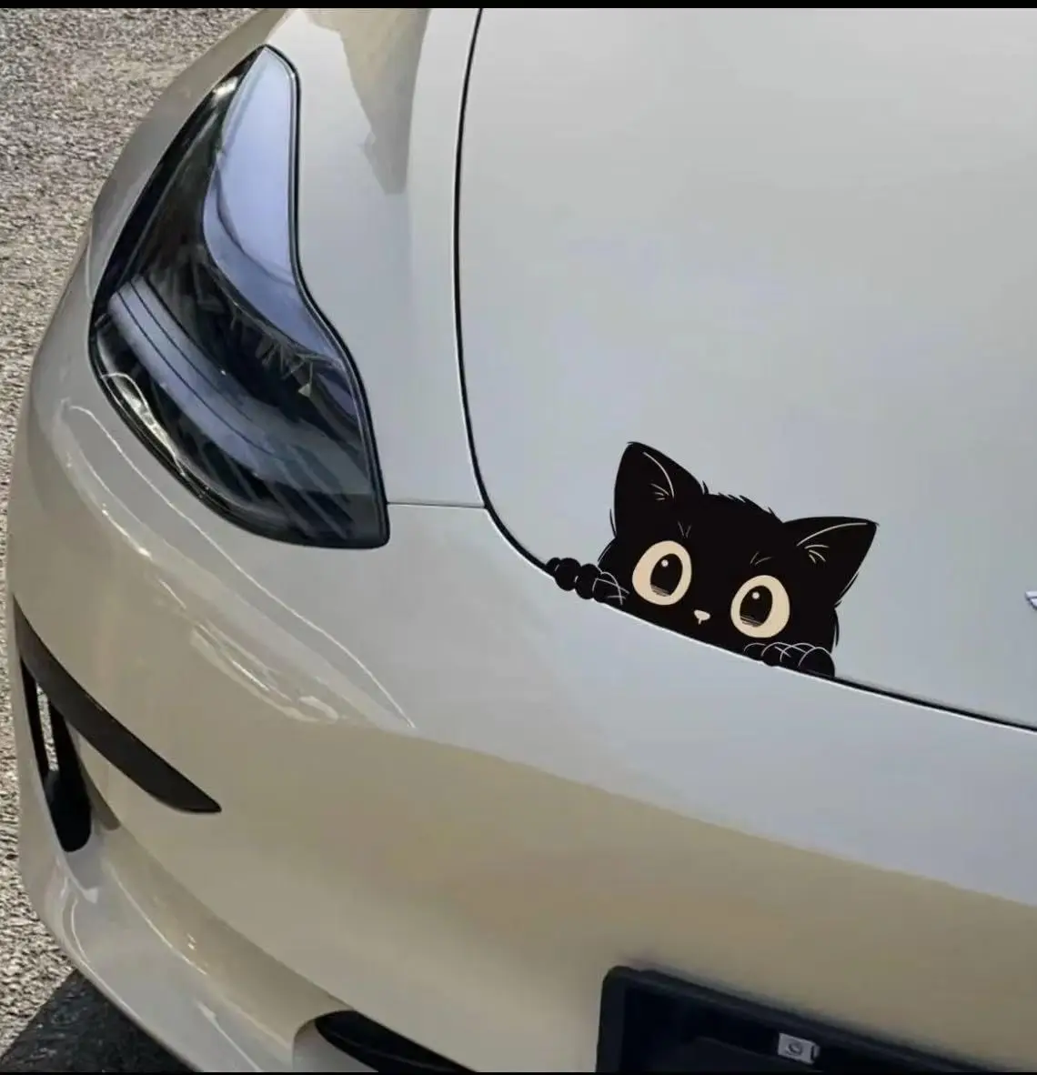 Car Sticker Accessories Poor Cat Is Stealing with Big Eyes Watch Vinyl Car Styling Cover Waterproof PVC Decals