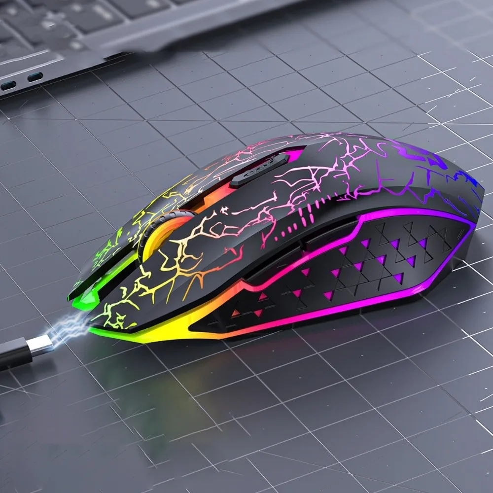 Leve bluetooth 2.4g mouse sem fio rgb modo duplo portátil mouse sem fio luzes coloridas portátil recarregável mouse pc