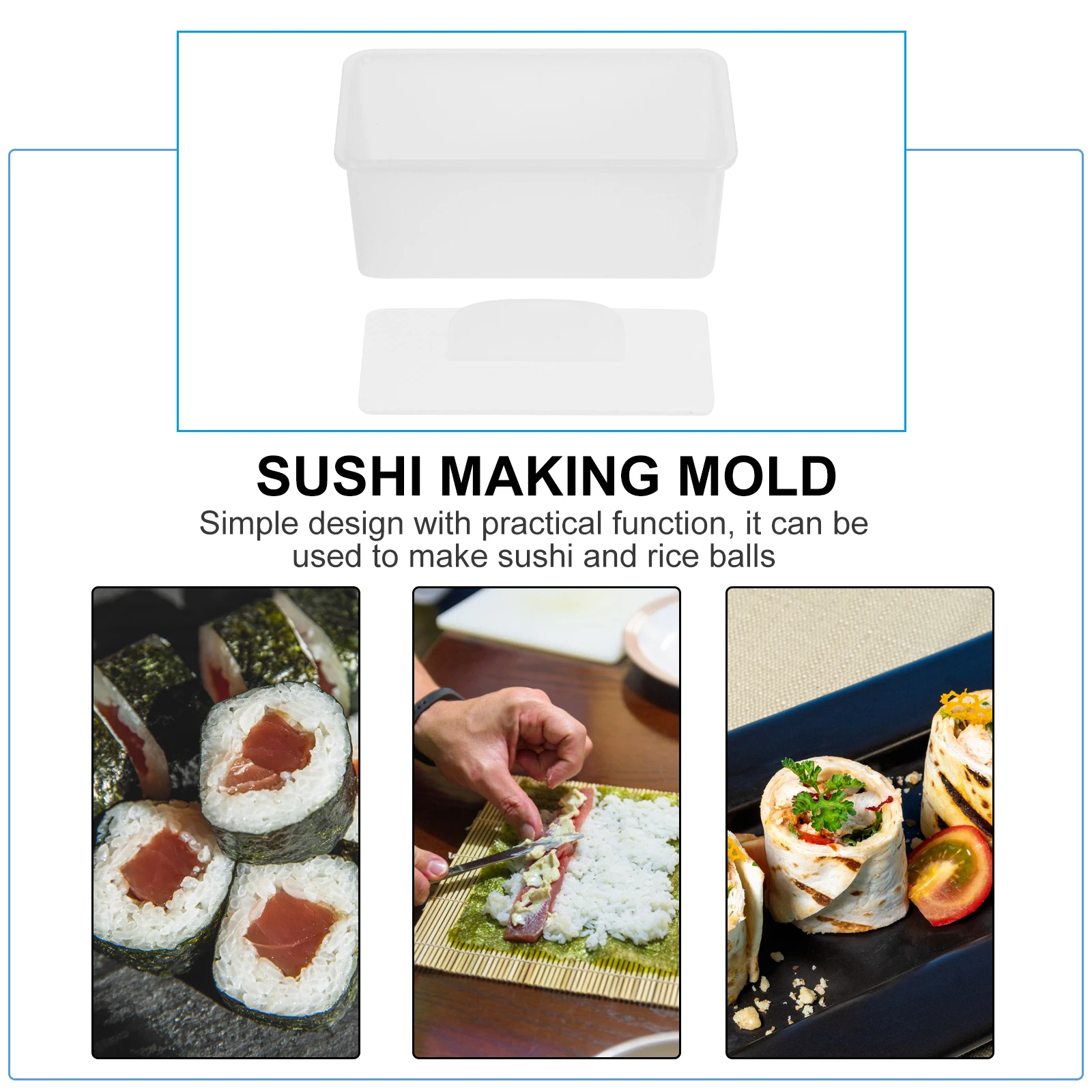 2 pezzi Stampi per sushi Creatori di palline di riso Riutilizzabili Forniture da cucina Antiaderente Facile da pulire Bento Multiuso Pratico Design semplice