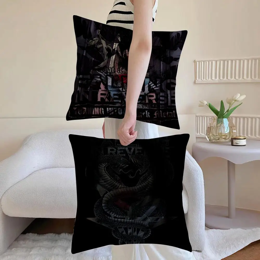 banda F-Caring in R-Reverse Cushion Cover Anti-dustmite Pillowcase Invisible zipper silky short plush Sofa cushion cover