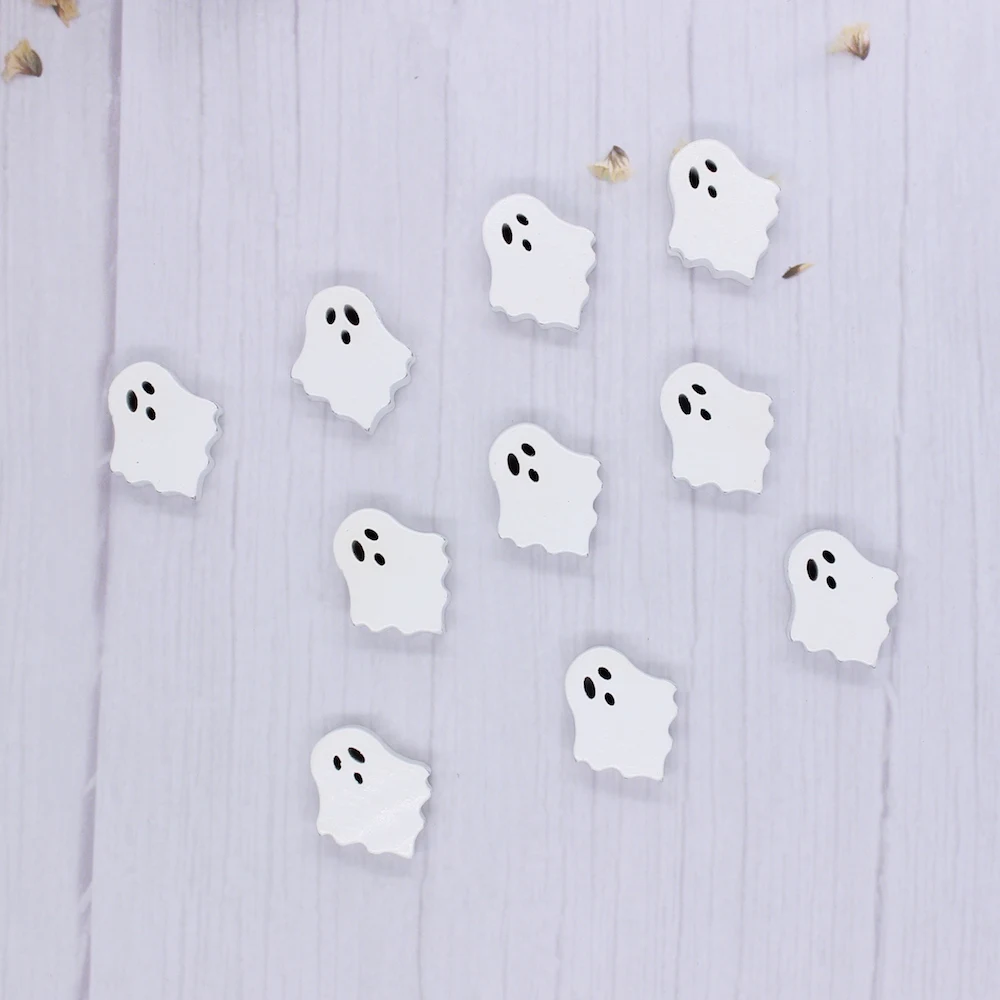 KSCRAFT 20pcs Halloween Ghost Beads for Halloween DIY Craft Home Decoration Supplies Mixed Medium Art