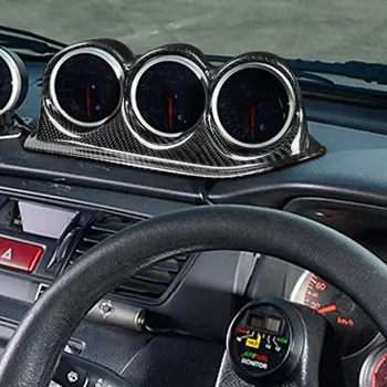 Do Mitsubishi Lancer EVO 7 8 9. generacji 2001-2007, z prawdziwego włókna węglowego, z deską rozdzielczą i trzema potrójnymi uchwytami na wskaźniki, akcesoria samochodowe 10 best sales evo 8 włókno węglowe - №5