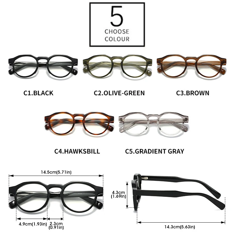 إطار نظارات دائرية عتيقة من SO&EI للنساء، إطار بصري شفاف مضاد للبلو راي للرجال