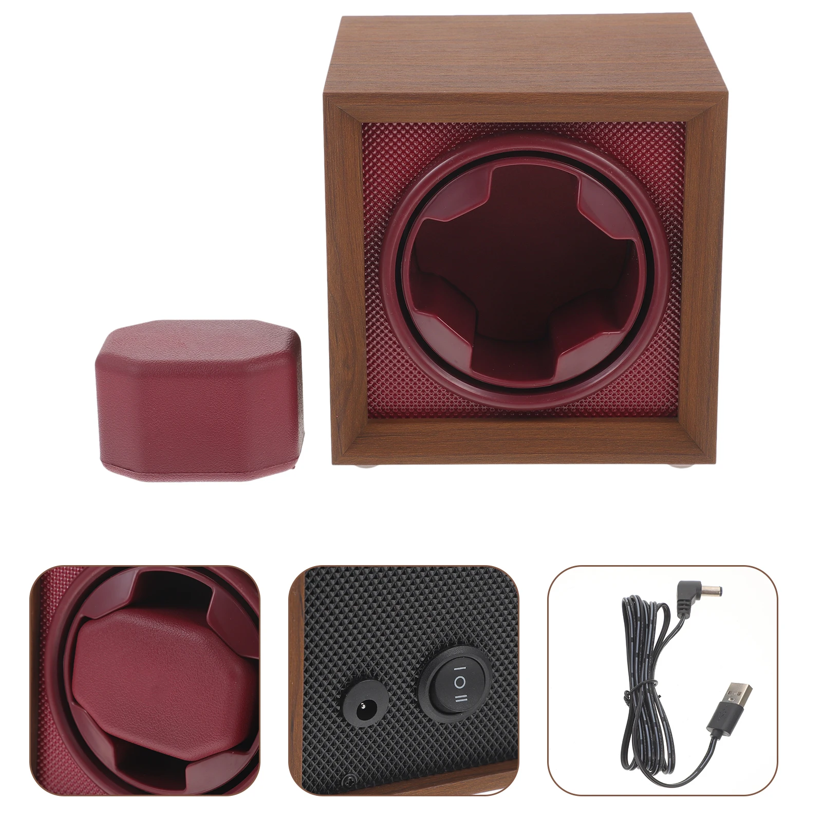 

Wooden Retro Watch Box Automatic Winder for Mechanical Storage Rotating Base Soft Interior Protect Scratch Gifts