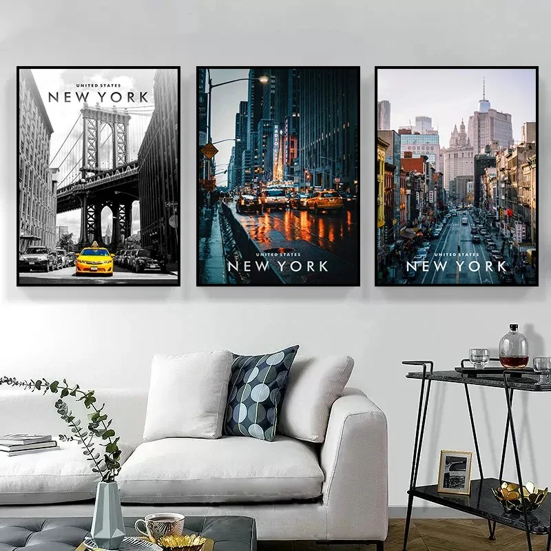 Famous Cityscapes New York City Coordinates Posters Canvas Paintings And Prints Wall Art For Living Room Home Decor Frameless