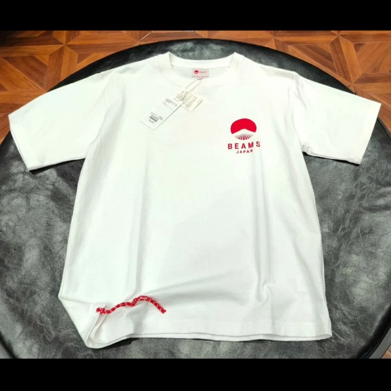 Stock verano vigas camisetas Japón Tokyo Street Dragon silueta tejido cuerda roja Tops transpirable algodón hombres mujeres manga corta