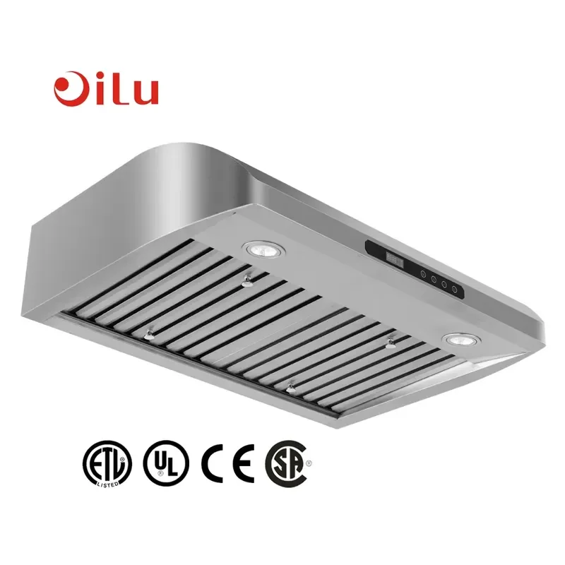 Commercial Electric Stainless Steel Range Hood 120V 245V Novel Design Kitchen Exhaust Fan For North American Cabinet