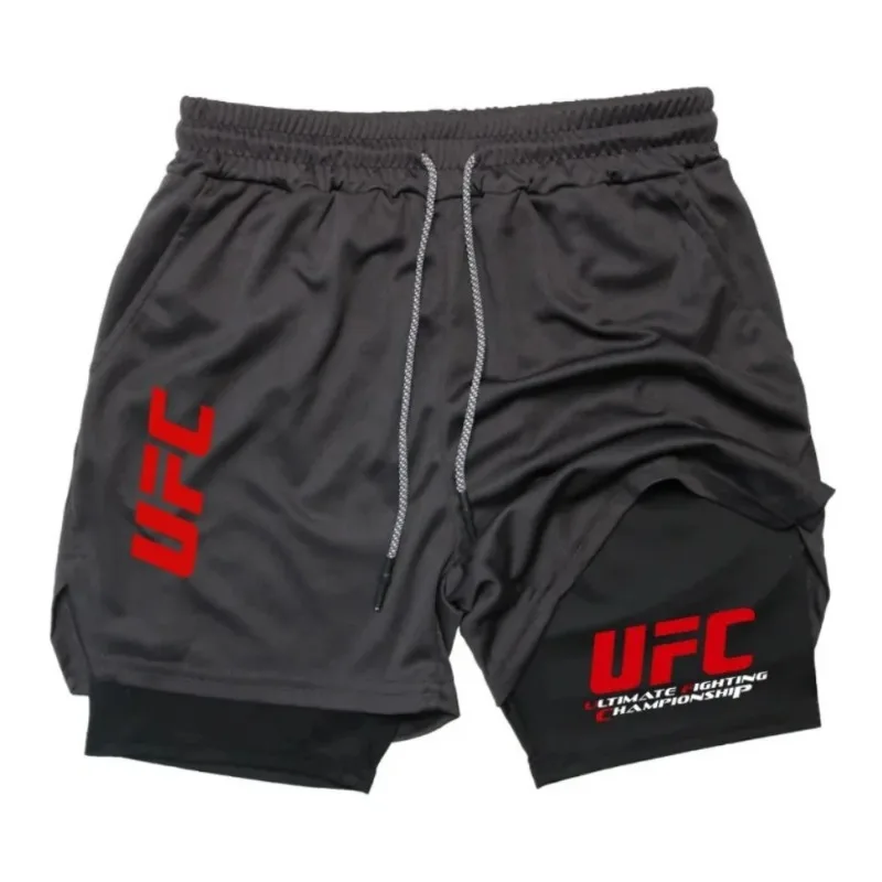 

New Summer 2-in-1 Men's Sports Fitness Shorts Double-Layer Breathable Quick-Drying Lightweight Summer Fashion Running Towel Loop