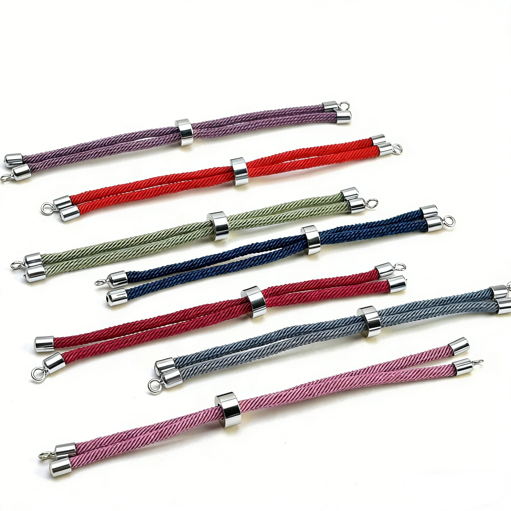 10 Peças de Pulseira Ajustável de Nylon 3MM com Componentes de Latão, Cordão da Sorte Artesanal para Acessórios de Joalheria DIY