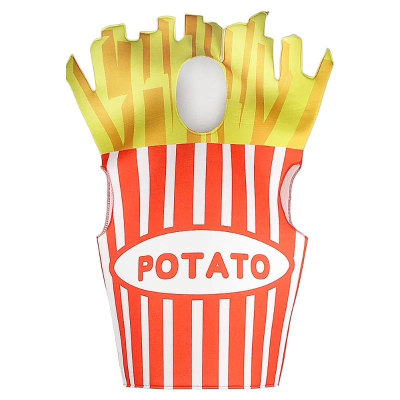 New Halloween Cosplay Costume French Fries Burgers Sausages Suit Carnival Theme Party Role Playing Outfits for Adult Women Men view 4