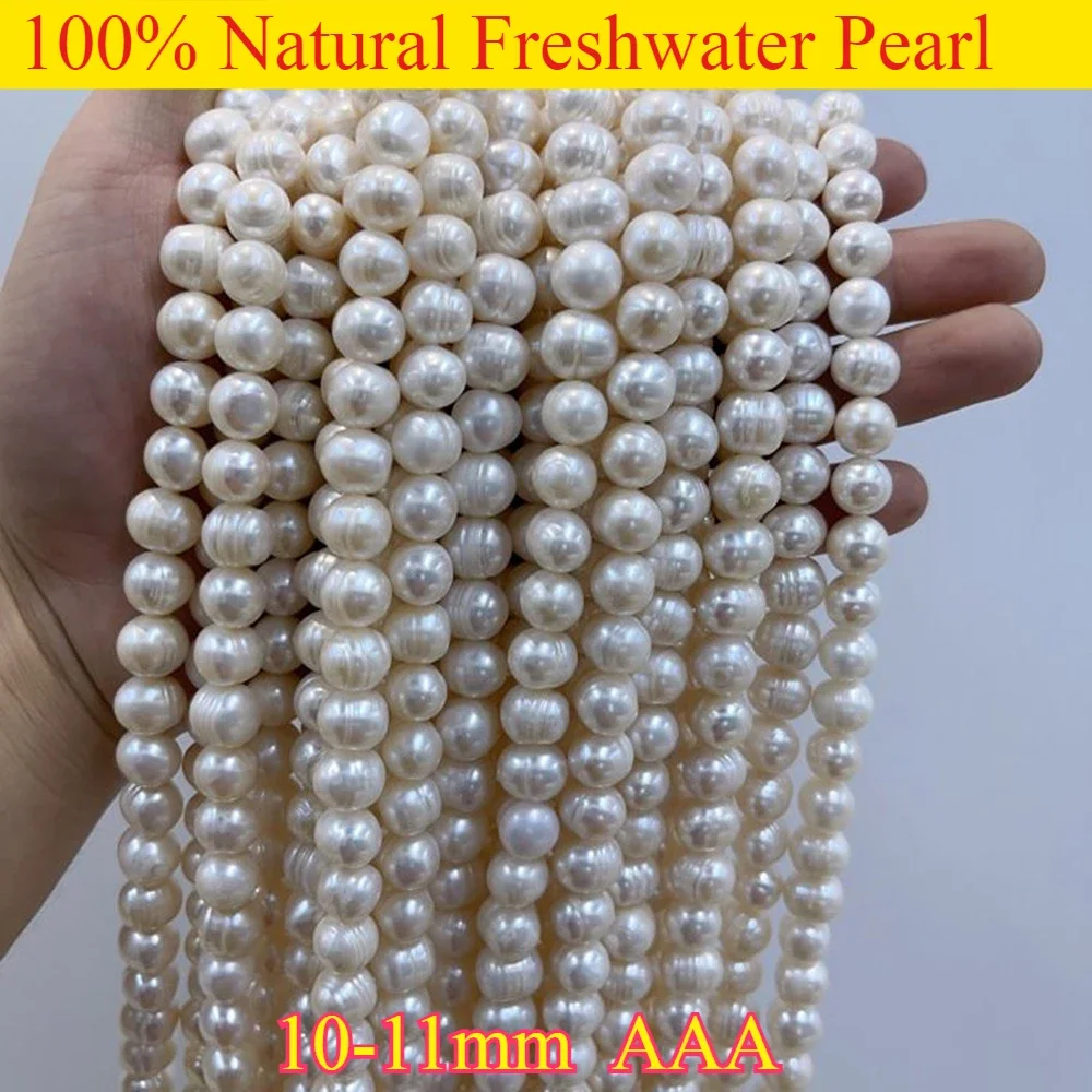 10-11 مللي متر AAA الطبيعية الأبيض الأرجواني البرتقالي المياه العذبة حريري السلس اللؤلؤ جولة الخرزة مجوهرات جعل عقد دي اي واي سوار إكسسوارات #4