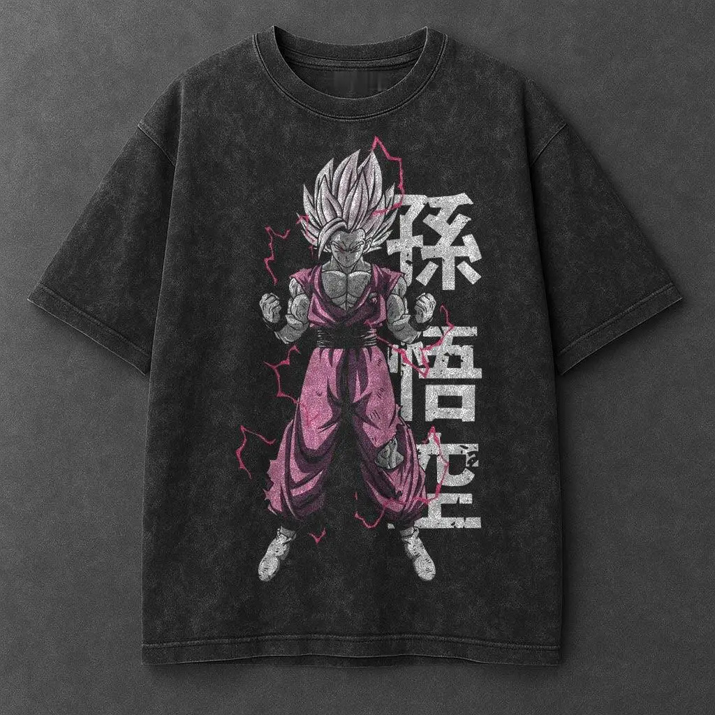 

Футболка Dragon Ball 2026 летняя винтажная из выстиранного хлопка оверсайз в стиле стритвир Vegeta Great Ape Oozaru Dark Fantasy Horror