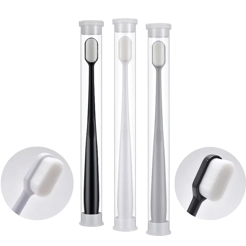 2/4/8PCS Tube Packaging Ultra-fine Soft Nano Bristle Deep Cleaning Oral Portable Adult Tooth Brush for Travel Outdoors