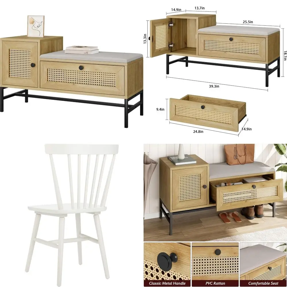 ชุดเก้าอี้รับประทานอาหารสไตล์บ้านไร่สีขาวนวล 2 ตัว ดีไซน์พนักพิงแบบสปินเดิล เฟอร์นิเจอร์ห้องรับประทานอาหารสไตล์บ้านไร่แบบดั้งเดิม