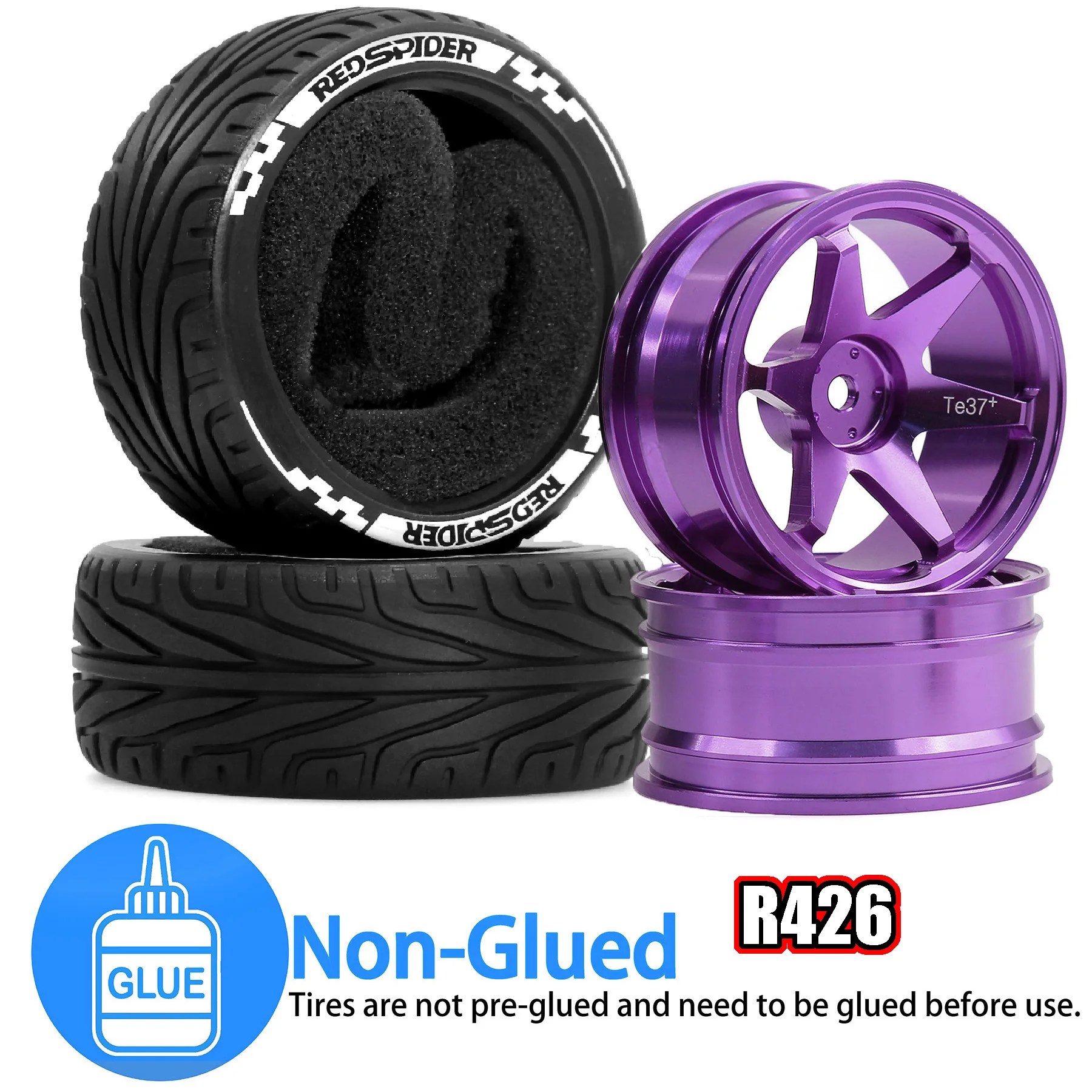 1/10 RC الانجراف الإطارات مجموعة 4 قطعة مجمع الصلب بريق الإطارات على الطريق عجلات ل Traxxas D4 HSP HPI ساكورا TT01 تاميا #1