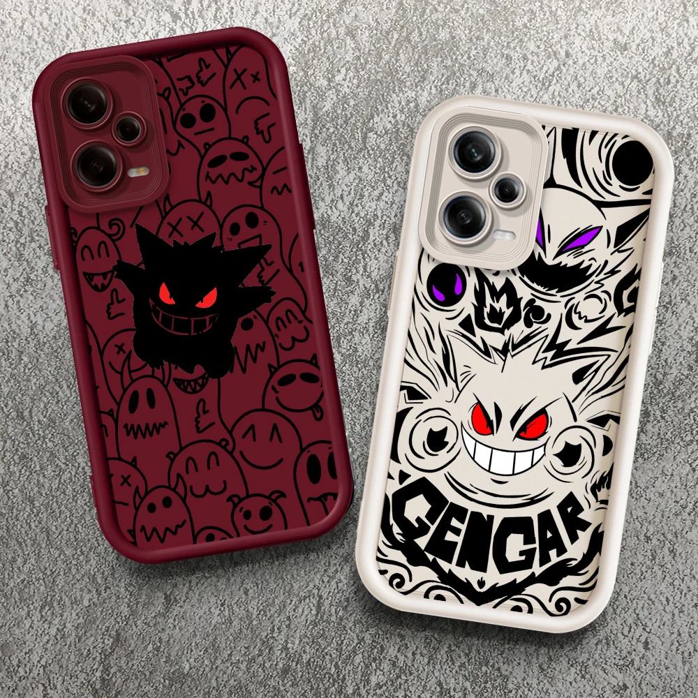 P-Pokemons G-Gengguis Cartoon Eye Ladder For Xiaomi Redmi Note 13 12 12C 11 11S 10 10C 10A 9C 9A Pro 5G Back Phone Case