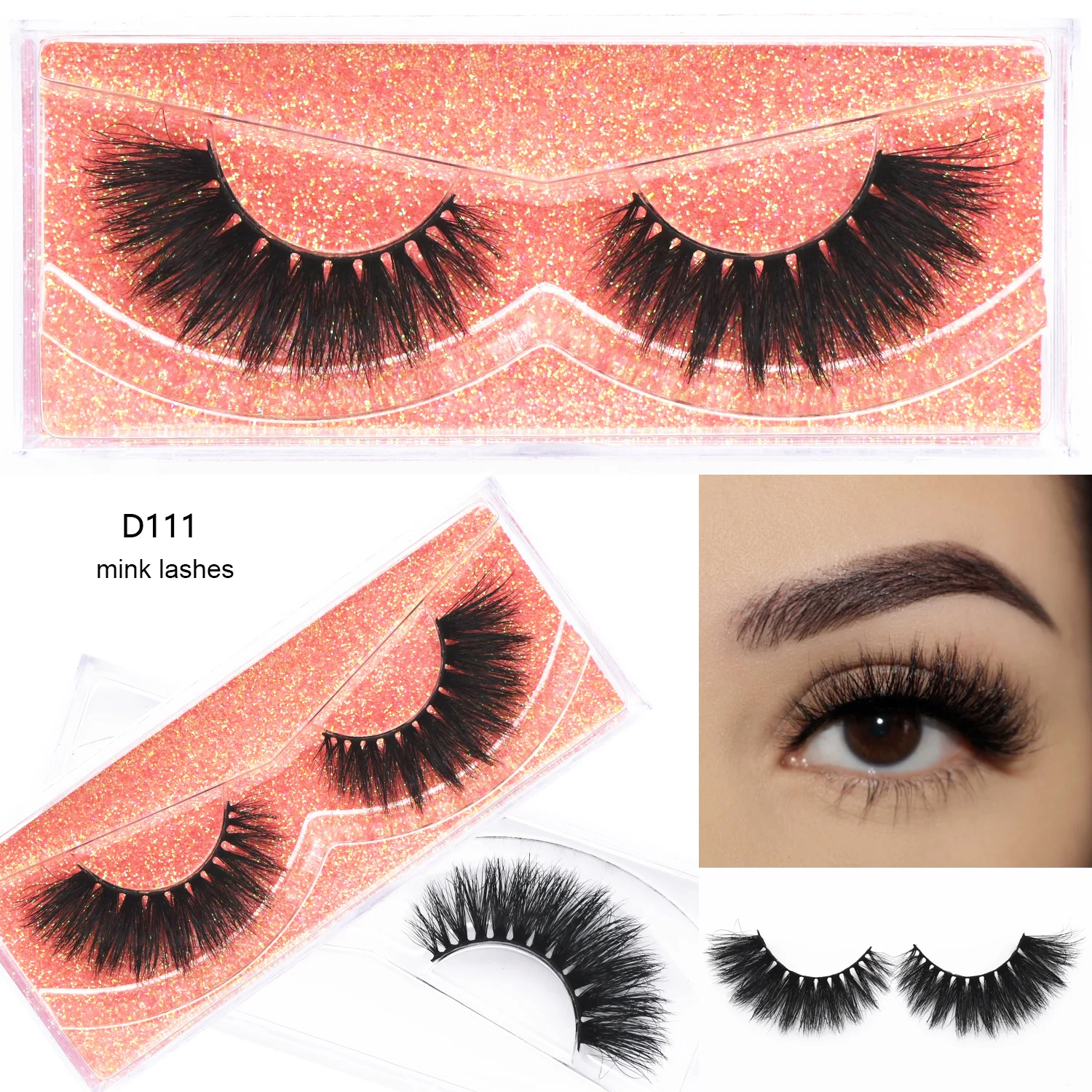 D111 Mink Lash KEKEBAICHA 3D Mink Eyelashes Winged Lashes Crisscross Mink False Eyelash Makeup Mink Lashes Extension 3D Eyelash