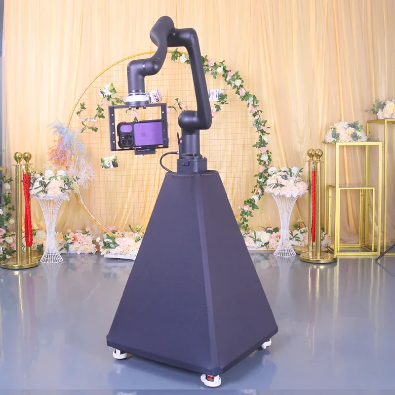 magic wedding instant selfie station camera overhead photobooth kiosk photo photography arm 360 photo booth machine