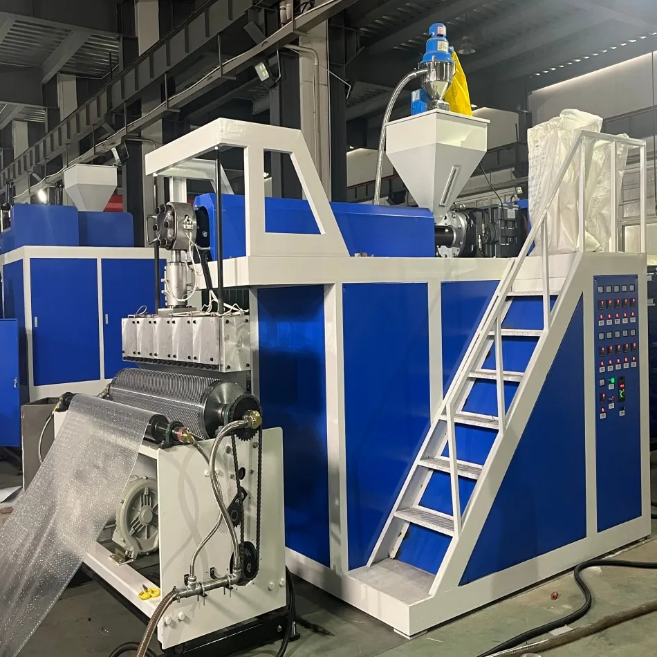 2025 alta qualidade pe 1200mm filme bolha de 2 camadas que faz a máquina reciclável ldpe/dlpe hdpe pe folha extrusora parafuso plc