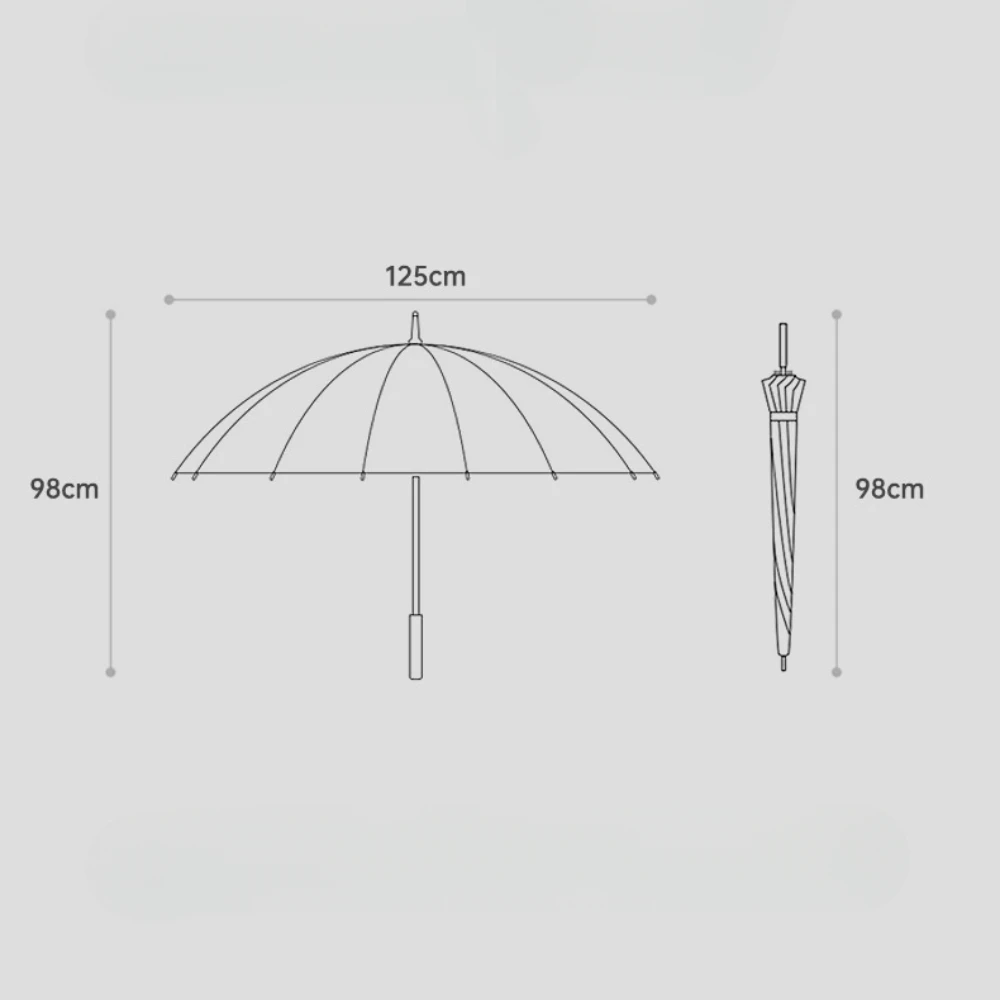 Windproof Long Umbrella 16 Bones Business Bumbershoot Luxury Ultraviolet-Proof Automatic Anti Slip Fibre Wooden Handle Umbrellas