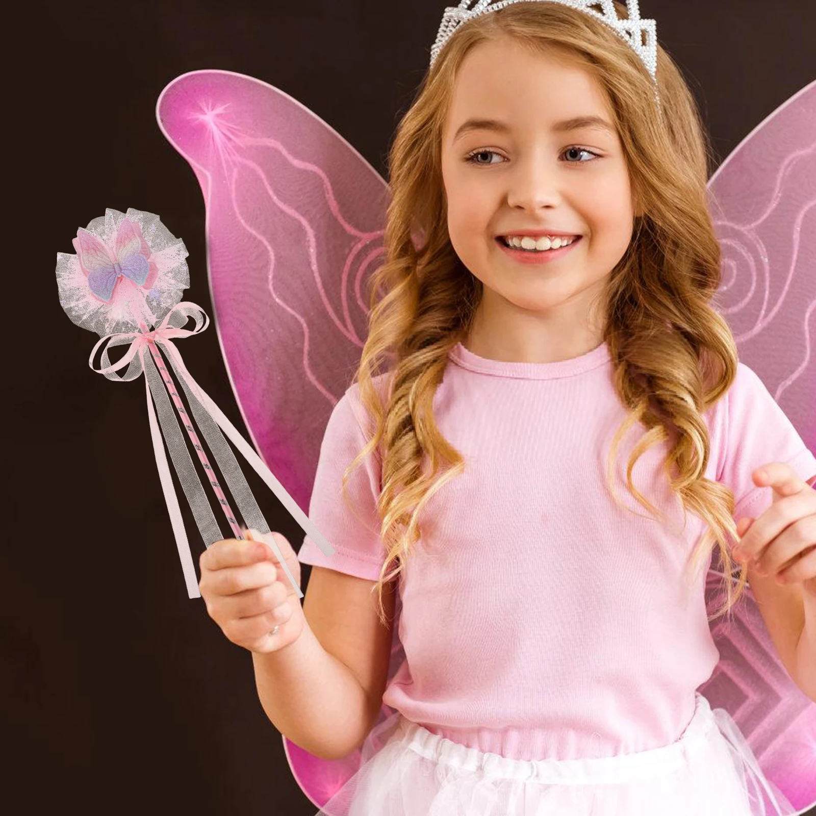 

3 Pcs Fairy Princess Party Decorations For Kids Butterfly Sticks Toys Gifts for Fairy Girls Child Play