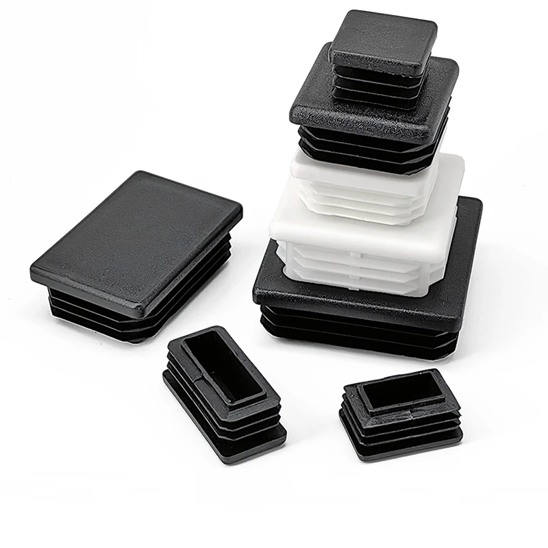 

New PP Plastic Square Tube End Cap Plug 15x15-100x200mm for Steel Stainless Steel Pipe, Furniture Leg Cover Anti-Slip