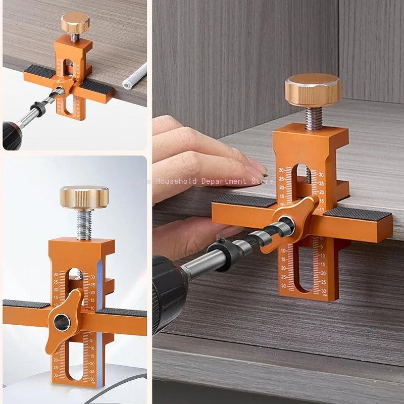 

Cabinet Door Mounting Jig Quick Positioning Hole Opening Tool Adjustable Aluminum Alloy Cabinet Portable Cabinet Mount Locator