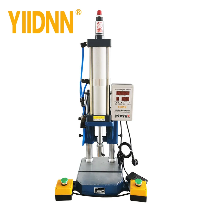 YIIDNN Small Double Column Pneumatic Press machine YDH-100BKD 1000kg 1ton automatic pneumatic eyelet punching riveting machine