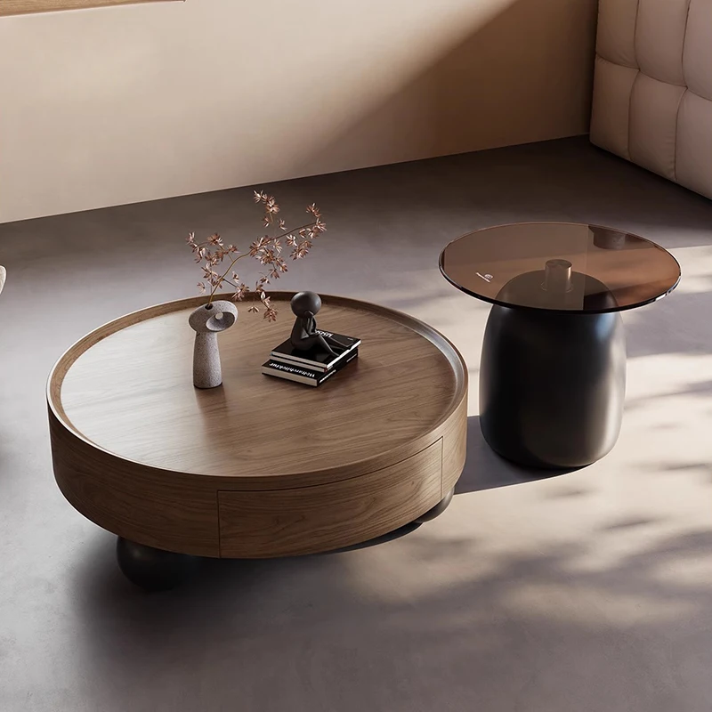 

French Vintage Side Table Spacious Elegant Round Design Side Table Minimalistic Luxury Meubles De Maison Living Room Furniture