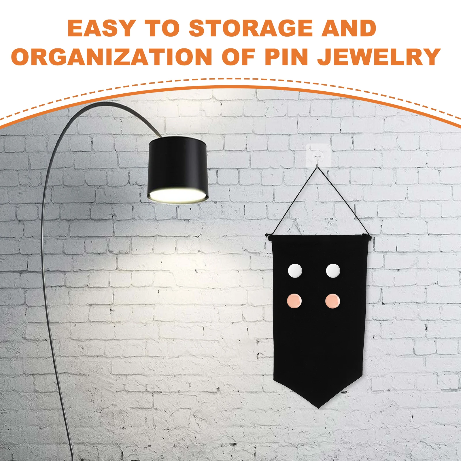 

1pcs Large Capacity Canvas Banner For Enamel Pin Display Brooch Organizer Wall Hanging Storage Holder Pin Wall Display Banner