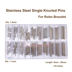 Total of 300pcs Stainless Steel Single Knurled Pins Replacement for Rolex Bracelet Watch Accessories