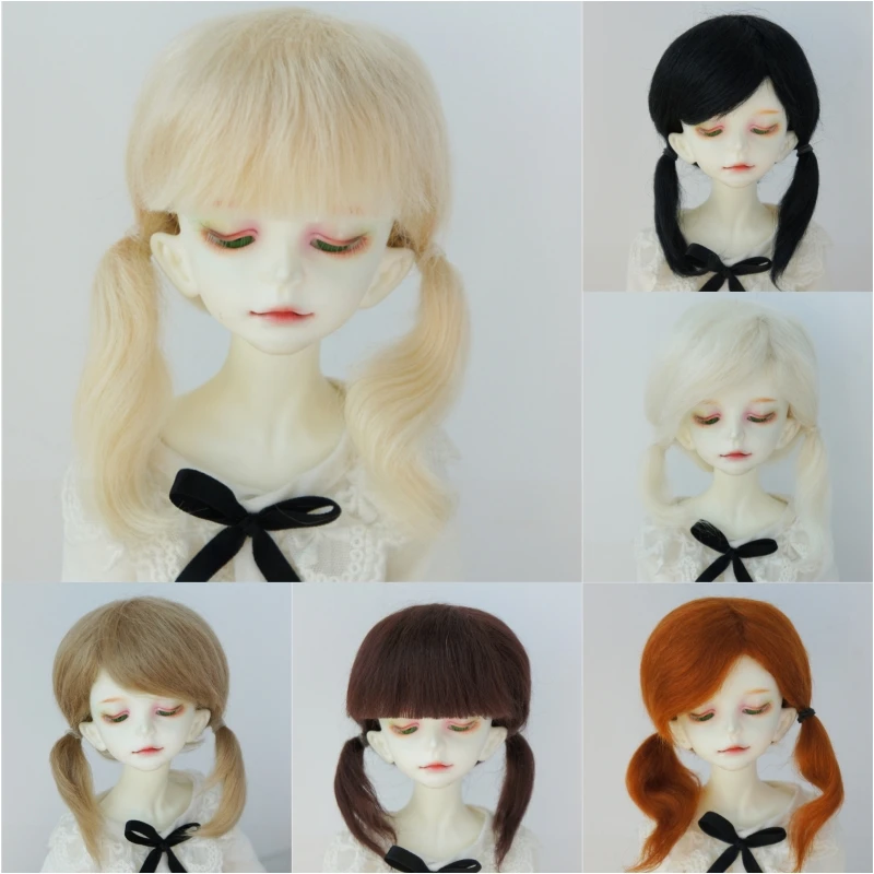 كامل الحجم الموهير دمية الباروكات JD060 1/12 1/8 1/6 1/4 1/3 DOD أسفل التوائم PP جديلة الموهير BJD الشعر Qbaby Blythes اكسسوارات