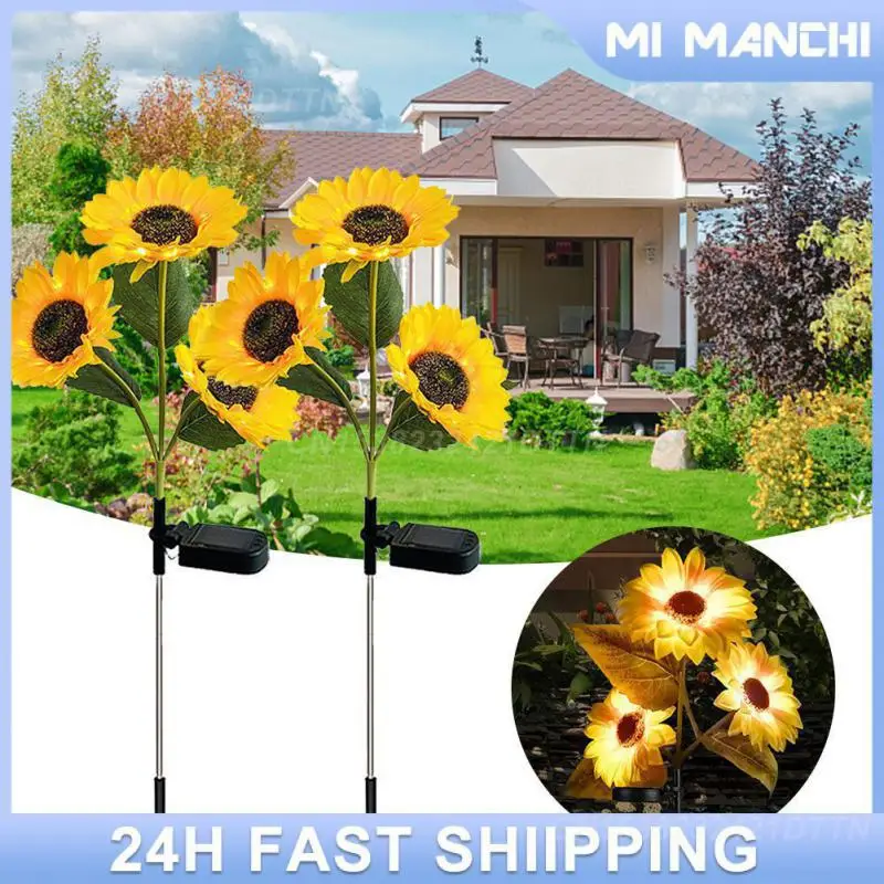 Sunflower Lantern Multifunctional 1.2v600mah Landscape Light Outdoor Lighting Garden Stake Lamp Heat-resisting 24led Lawn Lamp