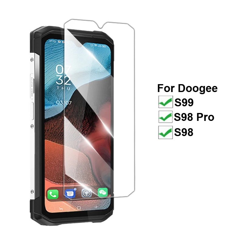 3-1PCS S99 Tempered Glass For Doogee S99 Screen Protector 9H Protective Glass For Pelicula Doogee S98 Pro S99 S98Pro Phone Film