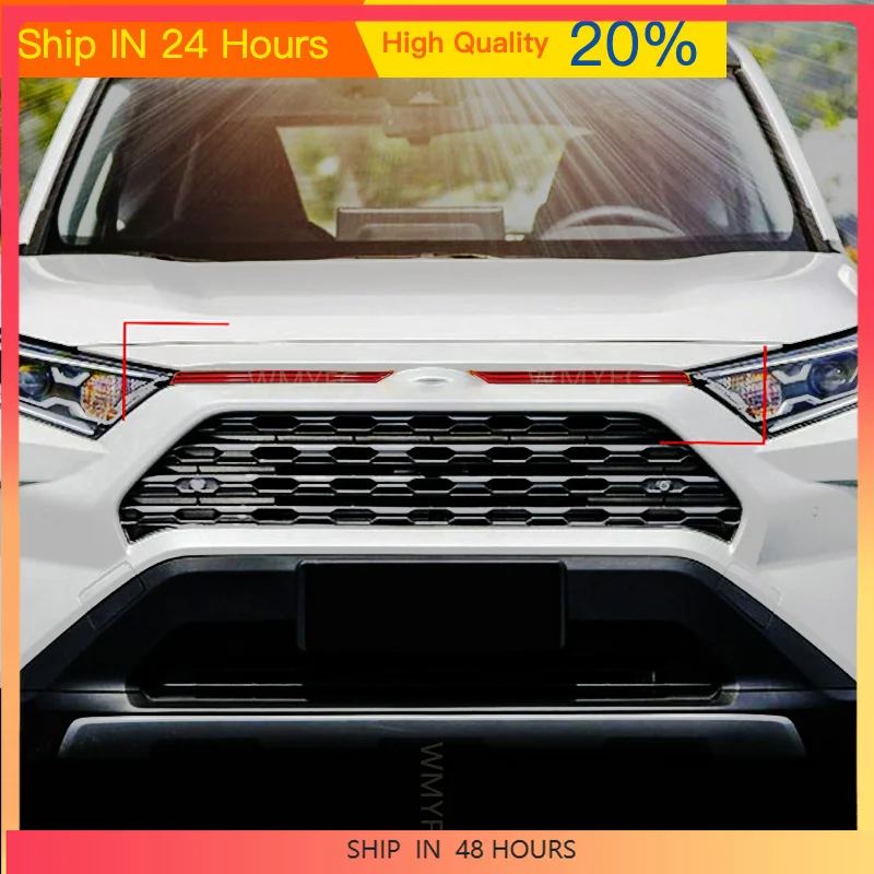 New For Toyota RAV4 Hybrid XA50 2019-2023 Exterior Refit Front Hood Billet Racing Grill Grille Cover Trim Upper Grille Decoratio