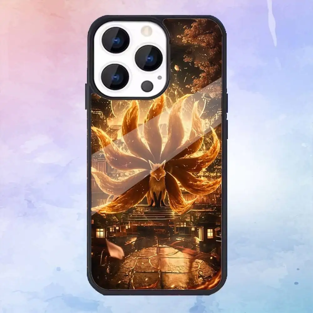 Casing Ponsel Rubah Bersembunyi Sembilan Ekor Untuk iPhone17,16,15,14,13,12,11 Plus,Pro Max Pengisian Daya Nirkabel Magnetik Magsafe