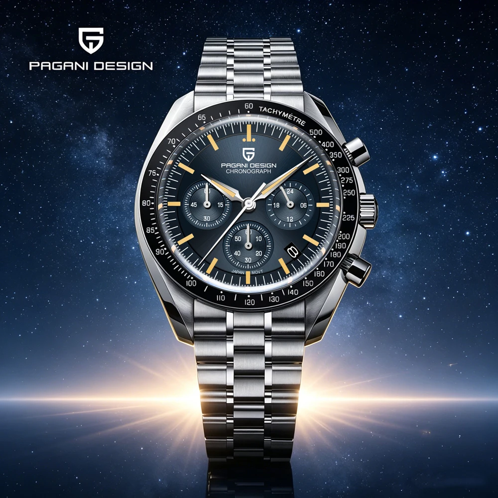 PAGANI DESIGN Moon V6 Quartz Chronograph VK63 Men AR Sapphire Mirror Luminous thumbnail 2