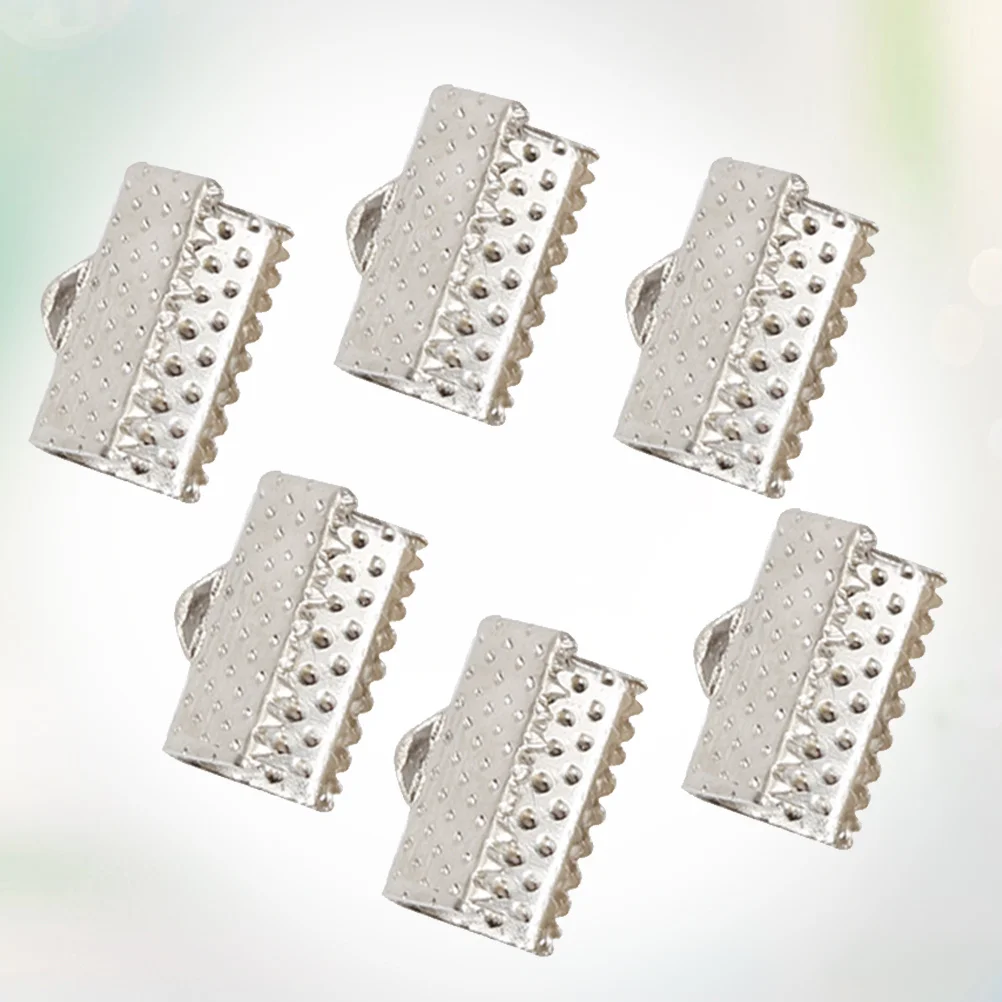 100 قطعة 1.6 سنتيمتر الحبل ينتهي أبازيم سستة كليب إخفاء المتوترة الشريط ينتهي مجوهرات اكسسوارات الأبيض السحابة المشابك Mazi أبازيم #1