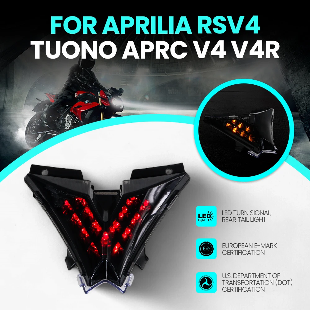 

Motorcycle Integrated Tail Light Turn Signal LED Direction Lamp Signal Lights For Aprilia RSV4 Tuono APRC V4 V4R 2011-2018