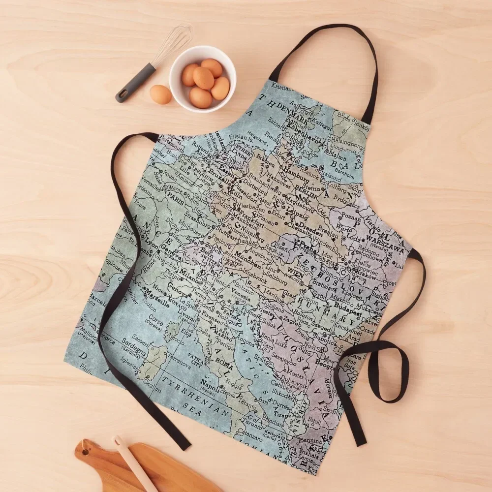 atlas map Apron Cooking Women's Kitchen carpenter Kitchen Special Accessories Apron