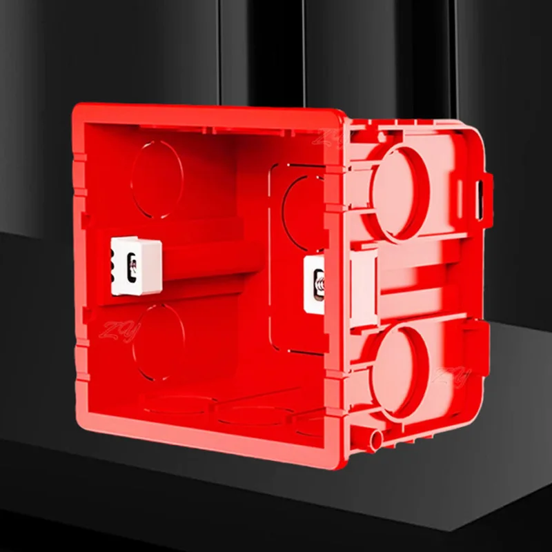 

EU RU Общая регулируемая внутренняя монтажная нижняя коробка Внутренняя коробка 86 мм Тип домашнего переключателя и розетки Белая/красная распределительная коробка