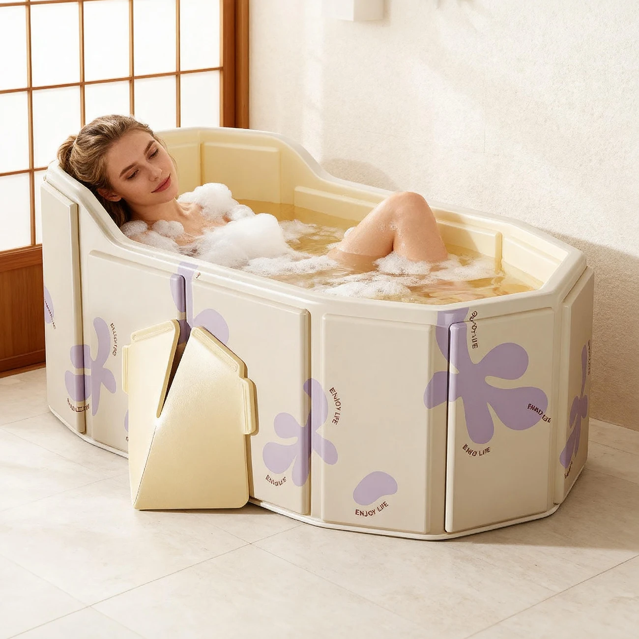 

1PC Insulated bathtub, Ice Bath Tub Inflation-free bathtub for shower, Ice Plunge Tub with Cover, Baths at Home & Outdoor