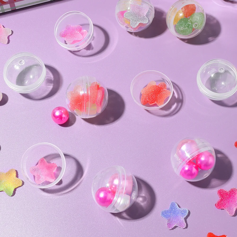 

50pcs Transparent Egg Twisting Ball Clear Plastic Fillable Balls For Vending Machine Claw Kids Party Favors Easter Prizes Diy