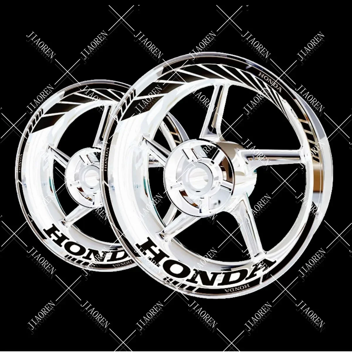 Reflective Motorcycle Honda Sticker Wheels Logo Rim Tyre Decal Set CBR600RR CBR1000RR CB650R CBR650R HORNET